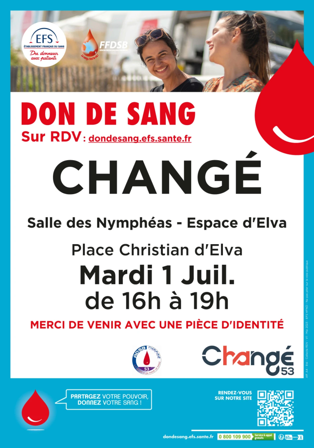 Affiche don du sang 1er juillet 2025