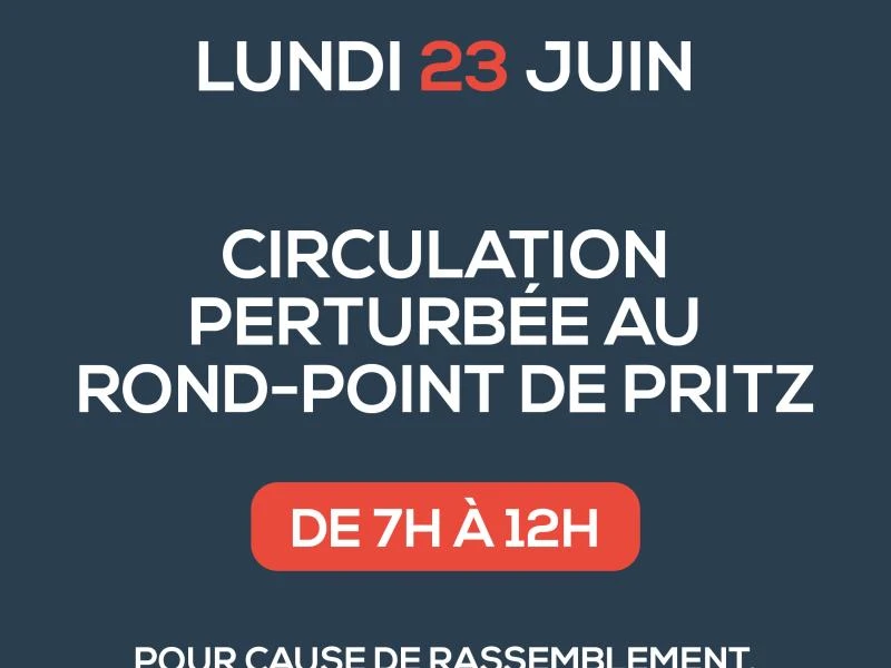 Circulation  perturbée au  rond-point de Pritz
