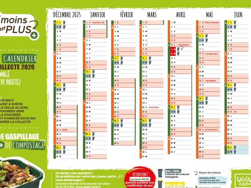 Calendriers de collecte 2026